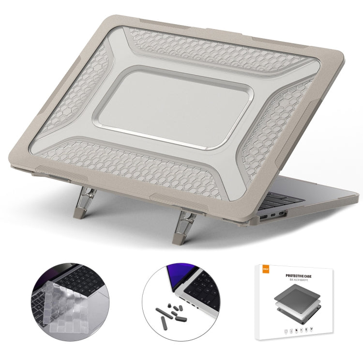 For MacBook Air 13.6 2022/2024 A2681 (M2) / A3113 (M3) ENKAY Hat-Prince 3 in 1 Protective Bracket Case Cover Hard Shell with TPU Keyboard Film / Anti-dust Plugs