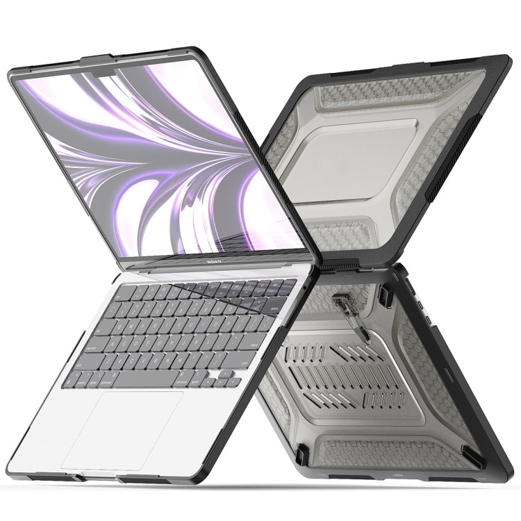 For MacBook Air 13.6 2022/2024 A2681 (M2) / A3113 (M3) ENKAY Hat-Prince 3 in 1 Protective Bracket Case Cover Hard Shell with TPU Keyboard Film / Anti-dust Plugs