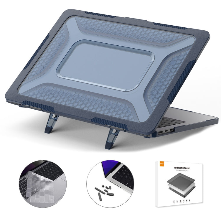 For MacBook Air 13.6 2022/2024 A2681 (M2) / A3113 (M3) ENKAY Hat-Prince 3 in 1 Protective Bracket Case Cover Hard Shell with TPU Keyboard Film / Anti-dust Plugs