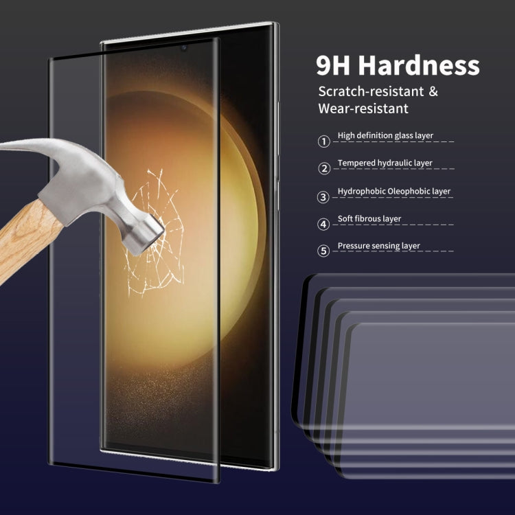 For Samsung Galaxy S23 Ultra 5G ENKAY 3D Full Glue Hot Bending Explosion-proof Full Tempered Glass Film, Support Ultrasonic Fingerprint Unclock