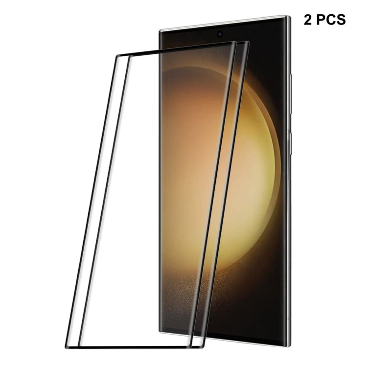 For Samsung Galaxy S23 Ultra 5G ENKAY 3D Full Glue Hot Bending Explosion-proof Full Tempered Glass Film, Support Ultrasonic Fingerprint Unclock