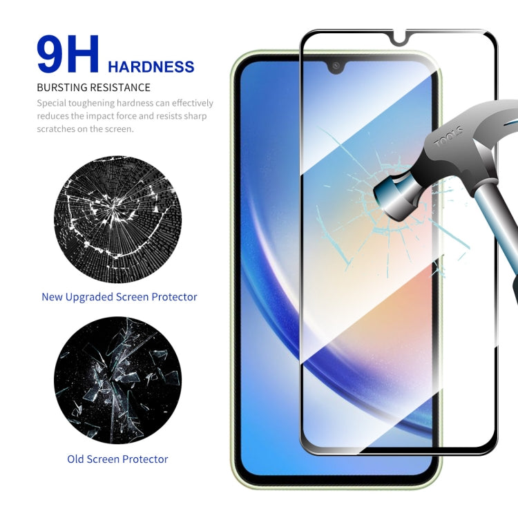 For Samsung Galaxy A34 5G / M34 / F34 ENKAY Hat-Prince Full Glue High Aluminum-silicon Tempered Glass Film
