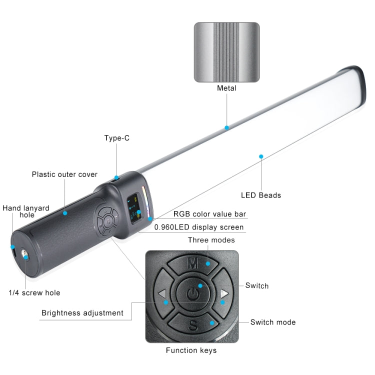 VLOGLITE W270RGB Live Streaming E-Sports Handheld Fill Light LED Studio Light