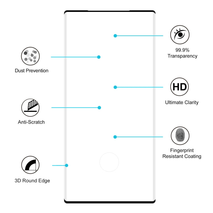 ENKAY Hat-Prince 0.26mm 9H 3D Explosion-proof Full Screen Curved Heat Bending Tempered Glass Film for Galaxy Note10