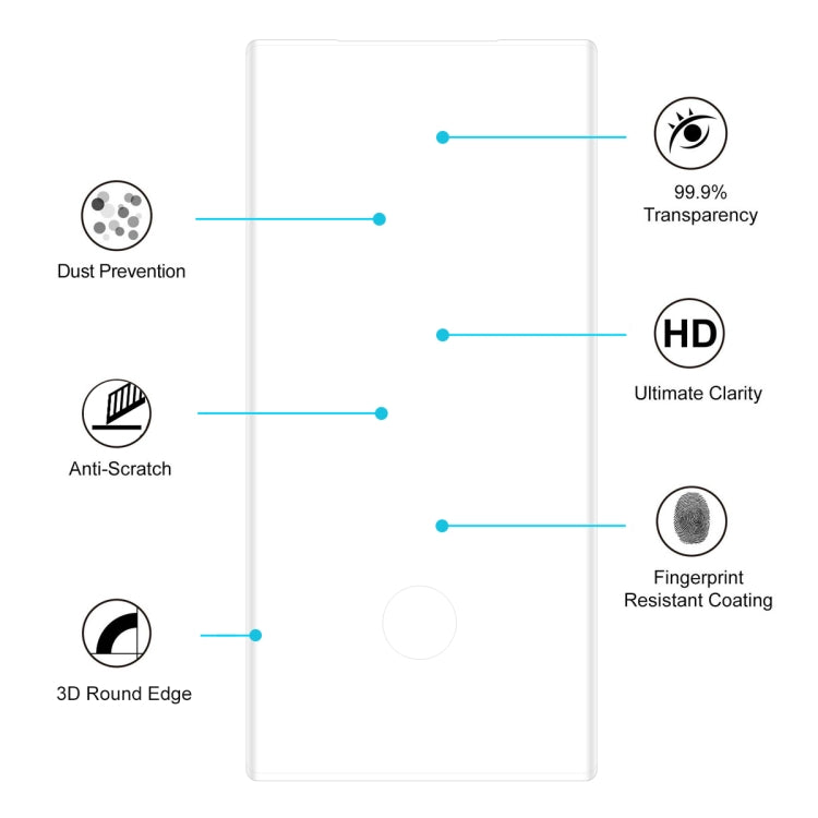 ENKAY Hat-Prince 0.26mm 9H 3D Explosion-proof Full Screen Curved Heat Bending Tempered Glass Film for Samsung Galaxy Note10+