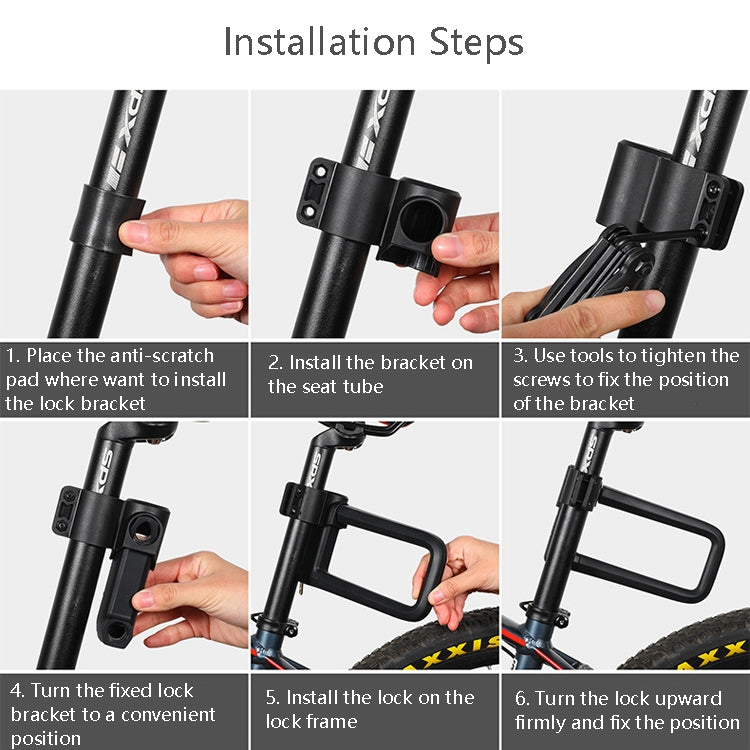 West Biking Silicone U-Shaped Lock Bicycle Lock Universal Waterproof Anti-Collision Alloy Key Lock, Key Lock