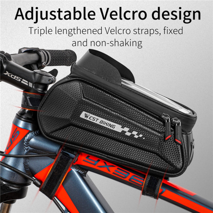WEST BIKING 7 Inch Bike Top Tube Front Hard Shell Bag Touch Screen Waterproof Riding Gear Bag, YP0707261