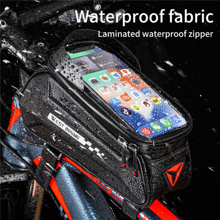 WEST BIKING 7 Inch Bike Top Tube Front Hard Shell Bag Touch Screen Waterproof Riding Gear Bag, YP0707261