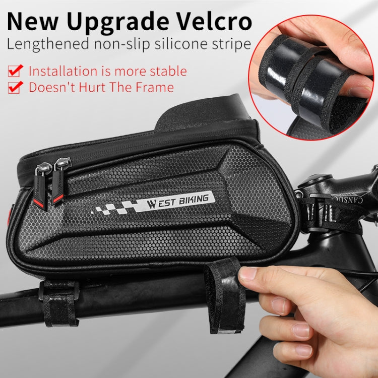 WEST BIKING 7 Inch Bike Top Tube Front Hard Shell Bag Touch Screen Waterproof Riding Gear Bag, YP0707261