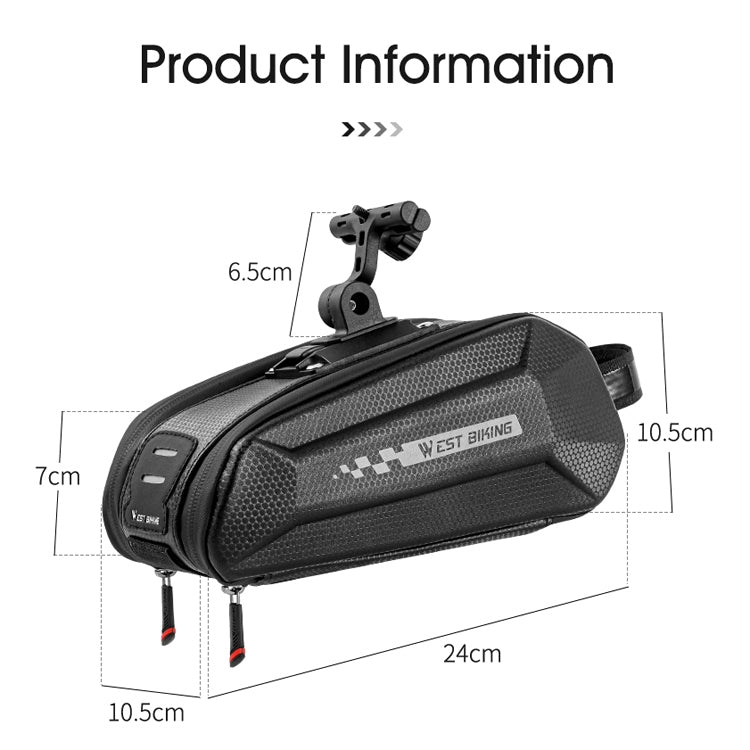 West Biking Cycling Tail Bag Bicycle Hard Shell Bag Quick Release Bracket Bag Silicone Non-Slip Large Capacity Tail Bag, YP0707262