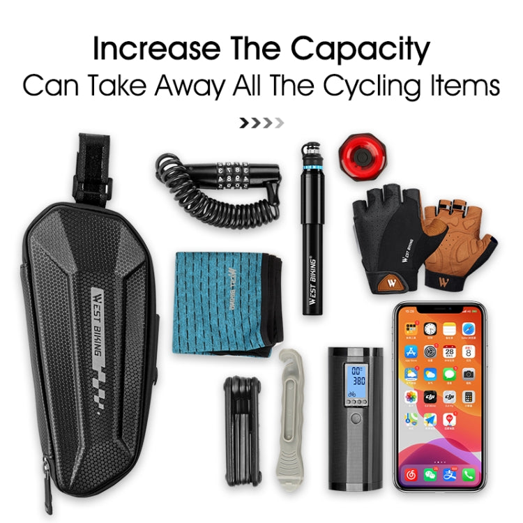 West Biking Cycling Tail Bag Bicycle Hard Shell Bag Quick Release Bracket Bag Silicone Non-Slip Large Capacity Tail Bag, YP0707262
