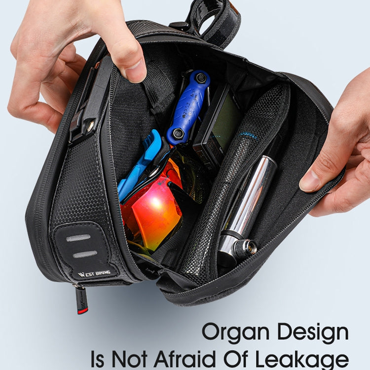 West Biking Cycling Tail Bag Bicycle Hard Shell Bag Quick Release Bracket Bag Silicone Non-Slip Large Capacity Tail Bag, YP0707262
