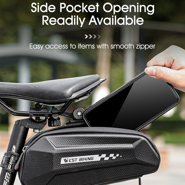 West Biking Cycling Tail Bag Bicycle Hard Shell Bag Quick Release Bracket Bag Silicone Non-Slip Large Capacity Tail Bag, YP0707262