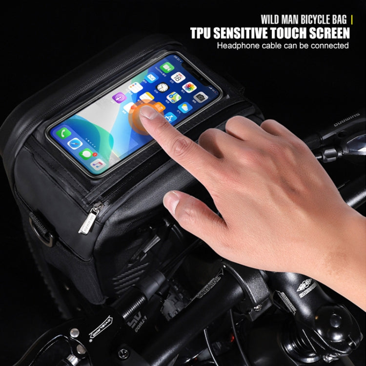 WILD MAN GS9 Mountain Bike Handle Bag Hanging Bag Riding Head Bag Touch Screen EVA Hard Shell Bag, GS9