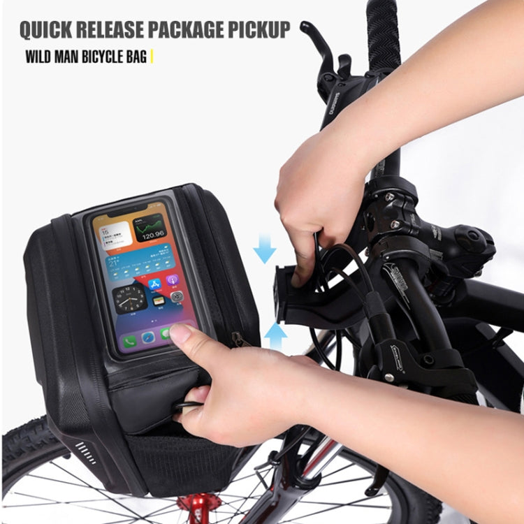 WILD MAN GS9 Mountain Bike Handle Bag Hanging Bag Riding Head Bag Touch Screen EVA Hard Shell Bag, GS9