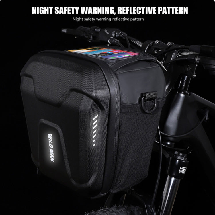 WILD MAN GS9 Mountain Bike Handle Bag Hanging Bag Riding Head Bag Touch Screen EVA Hard Shell Bag, GS9