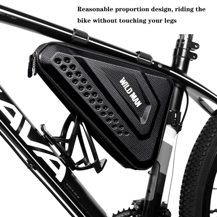 WILD MAN ES19 Bicycle EVA Hard Shell Triangle Bag Mountain Bike Front Beam Bag, ES19 (Black)