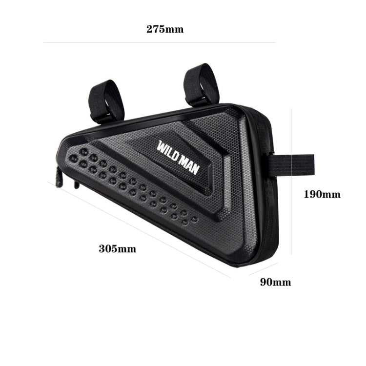 WILD MAN ES19 Bicycle EVA Hard Shell Triangle Bag Mountain Bike Front Beam Bag, ES19 (Black)