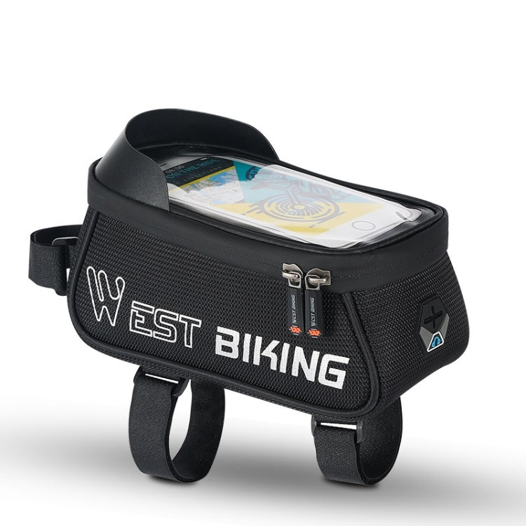 WEST BIKING West 6.9 Inches Rider Bike Reflective Mobile Phone Touch Screen Front Bag Mountain Bike Front Beam Upper Tube Bag, YP0707267