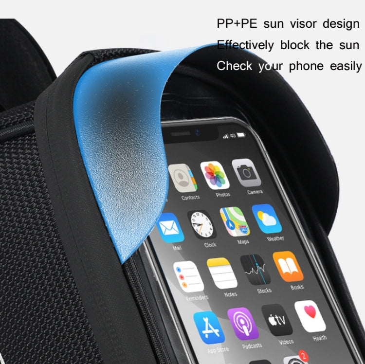 WEST BIKING West 6.9 Inches Rider Bike Reflective Mobile Phone Touch Screen Front Bag Mountain Bike Front Beam Upper Tube Bag, YP0707267