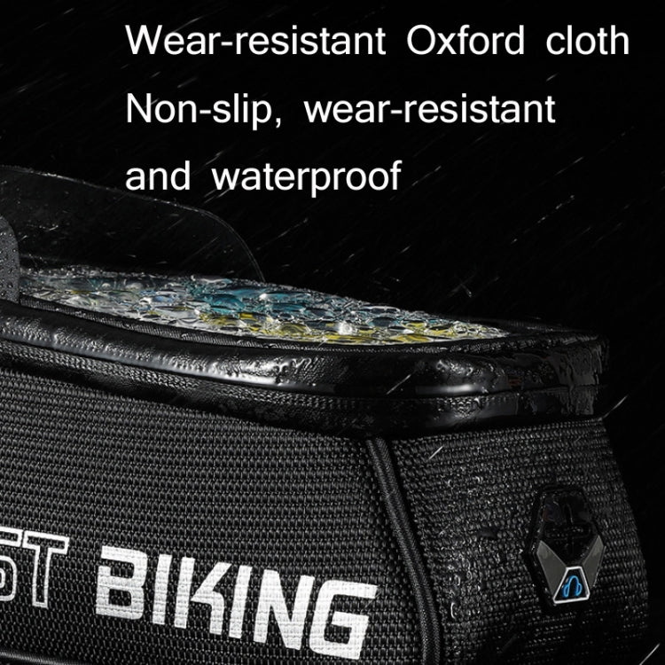 WEST BIKING West 6.9 Inches Rider Bike Reflective Mobile Phone Touch Screen Front Bag Mountain Bike Front Beam Upper Tube Bag, YP0707267