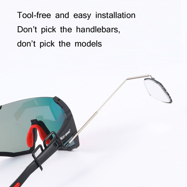 WEST BIKING Bicycle Riding Glasses Mini Rearview Mirror Multi-Angle Adjustable Flat Mirror, Helmet Mini Rearview Mirror