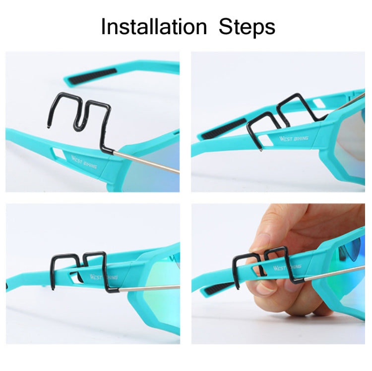 WEST BIKING Bicycle Riding Glasses Mini Rearview Mirror Multi-Angle Adjustable Flat Mirror, Helmet Mini Rearview Mirror
