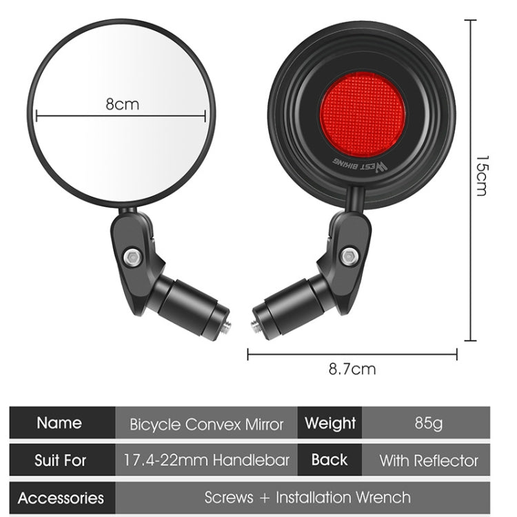 WEST BIKING YP0720032 Bicycle Rear View Mirror Foldable Cycling Mirror, WEST BIKING YP0720032