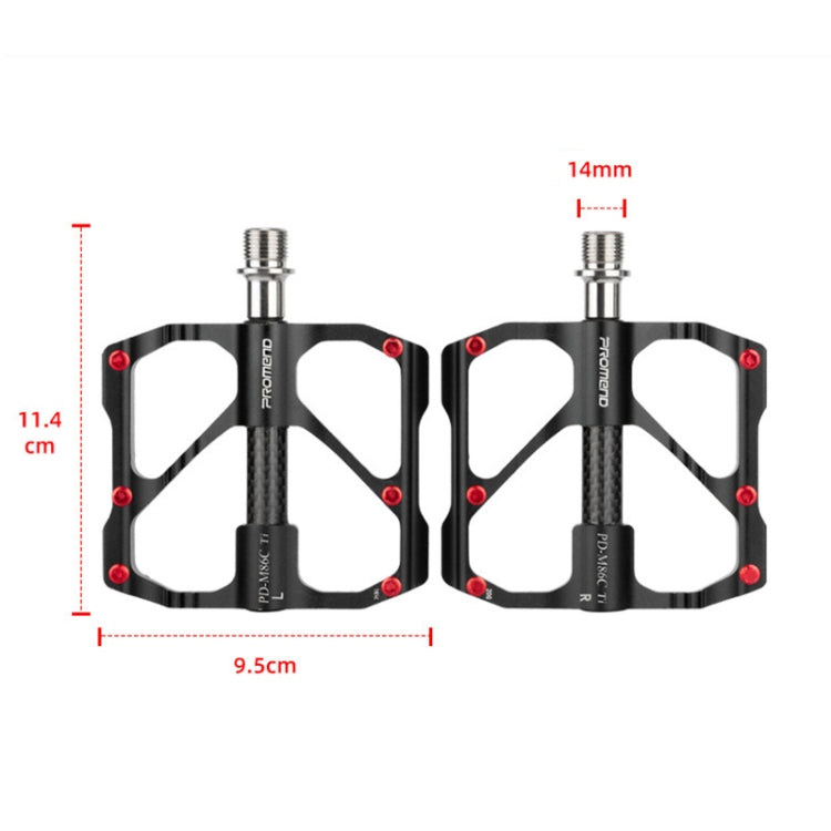 1 Pair PROMEND Titanium Axle Carbon Tube Bicycle Pedal Mountain Bike Road Bike 3 Palin Pedal, PD-M86C-TI, PD-R87C-TI