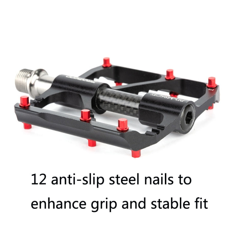 1 Pair PROMEND Titanium Axle Carbon Tube Bicycle Pedal Mountain Bike Road Bike 3 Palin Pedal, PD-M86C-TI, PD-R87C-TI