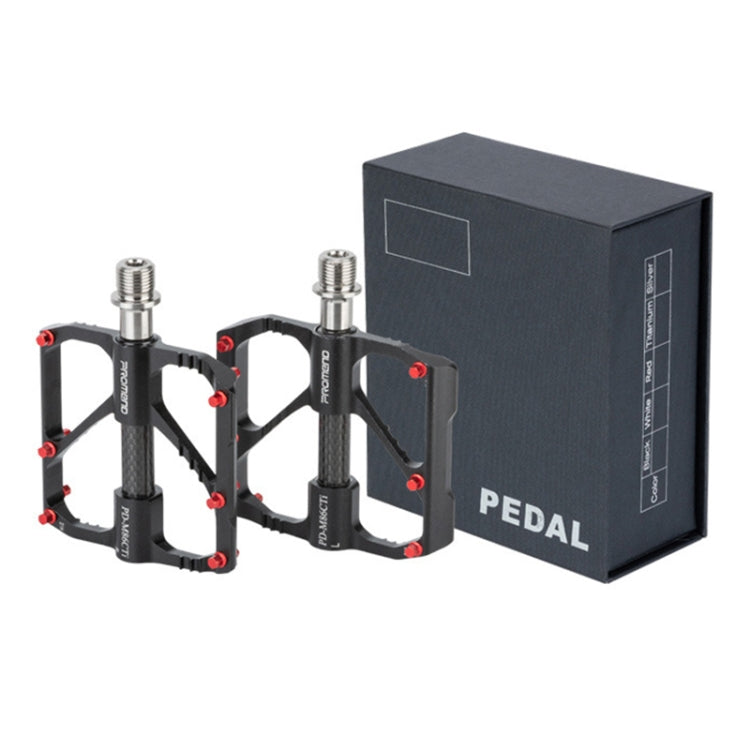 1 Pair PROMEND Titanium Axle Carbon Tube Bicycle Pedal Mountain Bike Road Bike 3 Palin Pedal, PD-M86C-TI, PD-R87C-TI