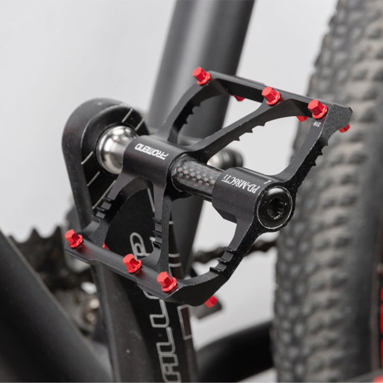 1 Pair PROMEND Titanium Axle Carbon Tube Bicycle Pedal Mountain Bike Road Bike 3 Palin Pedal, PD-M86C-TI, PD-R87C-TI