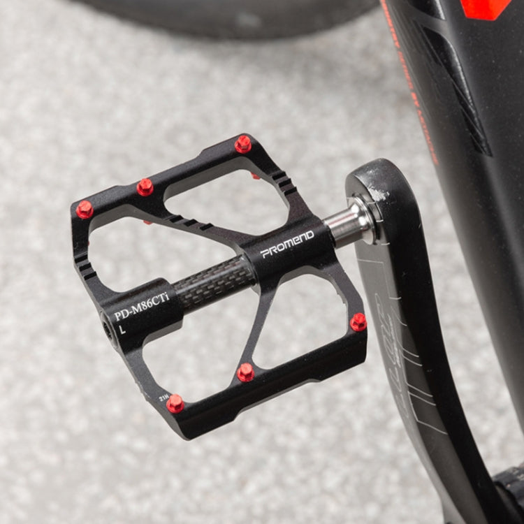 1 Pair PROMEND Titanium Axle Carbon Tube Bicycle Pedal Mountain Bike Road Bike 3 Palin Pedal, PD-M86C-TI, PD-R87C-TI
