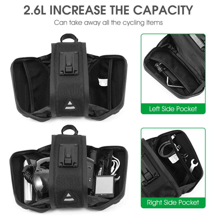 WEST BIKING Large Capacity 2.6L Bicycle Tail Bag Hard Shell Saddle Bag Adjustable Bracket Seat Cushion Tail Bag, WEST BIKING 2.6L Saddle Bag