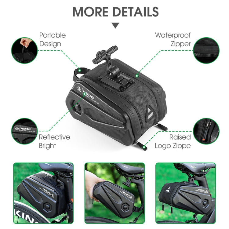 WEST BIKING Large Capacity 2.6L Bicycle Tail Bag Hard Shell Saddle Bag Adjustable Bracket Seat Cushion Tail Bag, WEST BIKING 2.6L Saddle Bag