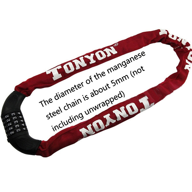 TONYON BG-TY-732 Bicycle Wire Lock Universal Password Chain Lock Motorcycle Electric Car Anti-Theft Lock, TONYON BG-TY-732 Anti-Theft Lock(Red), TONYON BG-TY-732 Anti-Theft Lock(Black)
