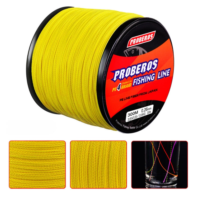PROBEROS 4 Edited 300M Fish Line, 0.4 / 6LB, 0.6 / 8LB, 0.8 / 10LB, 1.0 / 15LB, 1.5 / 20LB, 2.0 / 25LB, 2.5 / 30LB, 3.0 / 35LB, 4.0 / 40LB, 5.0 / 50LB, 6.0 / 60LB, 7.0 / 70lb, 8.0 / 80lb, 10.0 / 100LB
