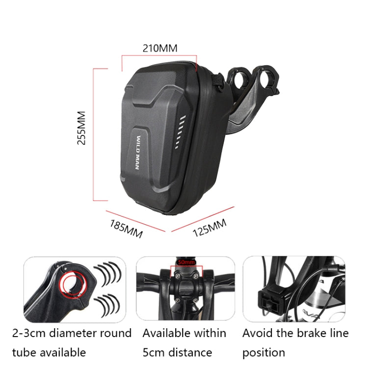 WILD MAN E8 3L Bicycle EVA Hard Shell Head Bag, E8 (Black)