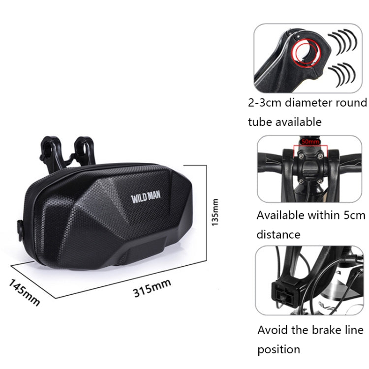 WILD MAN X9 3.5L EVA Hard Shell Bicycle Head Waterproof Bag, X9 3.5L (Black)