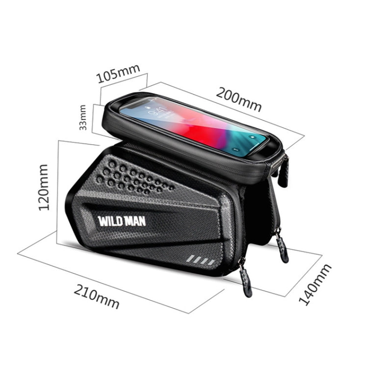 WILD MAN ES6 1.2L Multifunctional Bicycle Front Beam Bag, ES6 (Black)