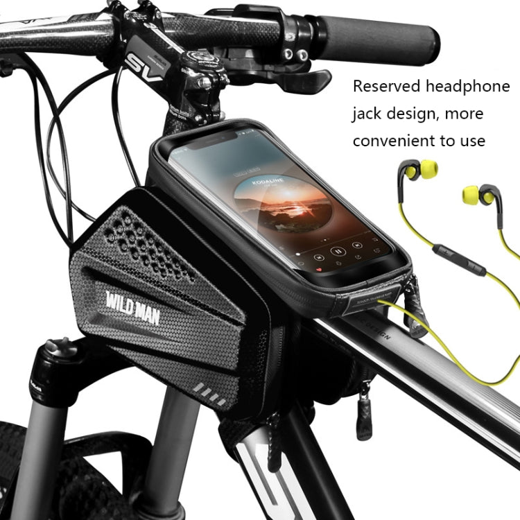 WILD MAN ES6 1.2L Multifunctional Bicycle Front Beam Bag, ES6 (Black)