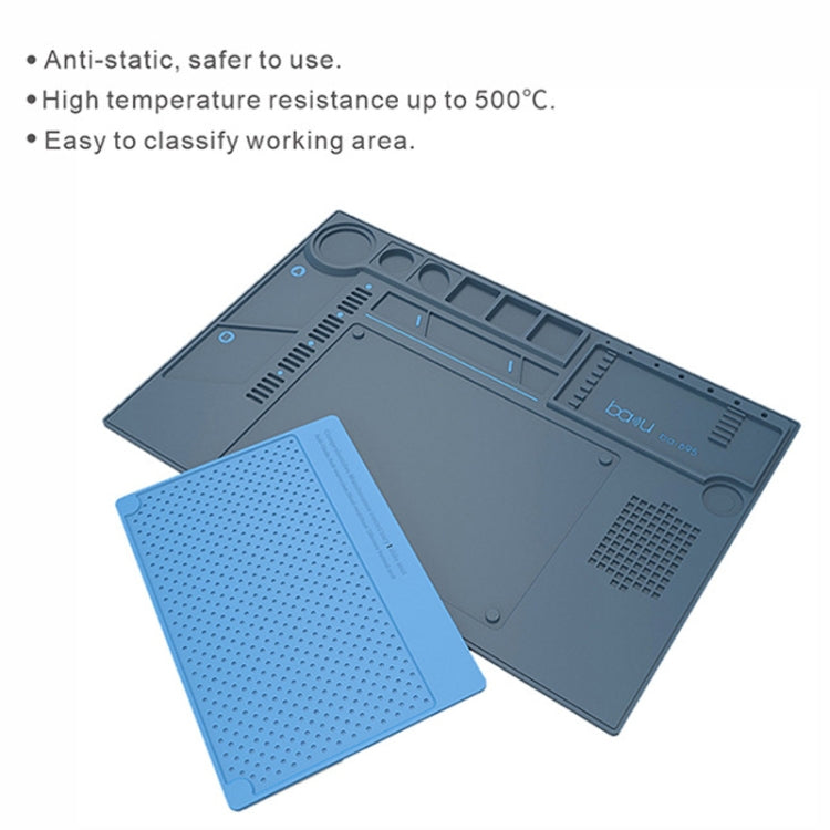 BAKU BA-695 2 in 1 TPR+Silicone Computer Phone Repair Desk Mat Heat Resistant Insulation Mat, BAKU BA-695