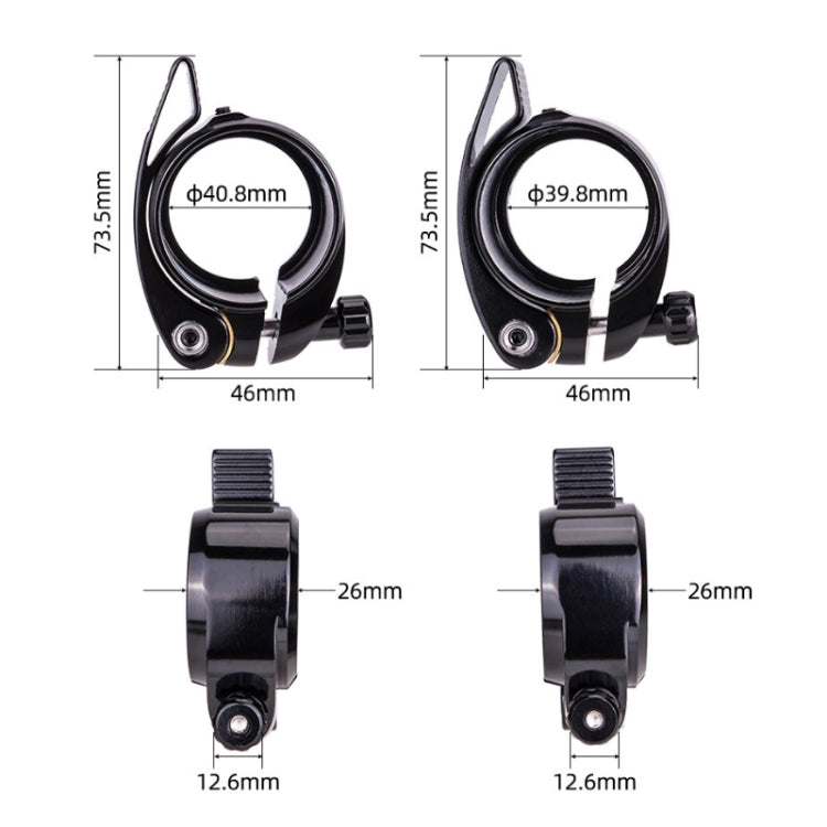 ZTTO Folding Bicycle Seatpost Clamp Retrofit Accessories, 39.8mm (Black), 39.8mm (Red), 39.8mm (Blue), 39.8mm (Orange), 40.8mm (Black), 40.8mm (Red), 40.8mm (Blue), 40.8 (Orange)