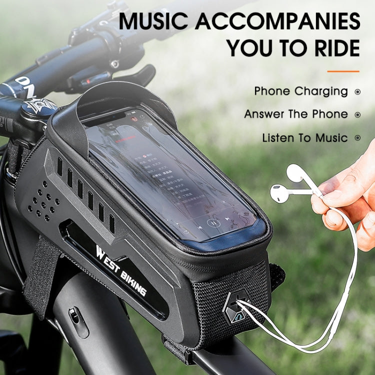 WEST BIKING Bicycle Front Bag TPU Hard Shell Riding Front Beam Bag, YP0707293