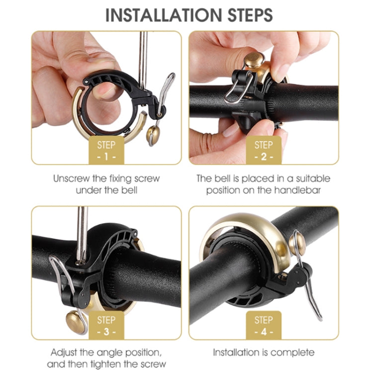 WEST BIKING Bicycle Retro Copper Bell Riding Crisp & Loud Bell, WEST BIKING Copper Bell(Gold)