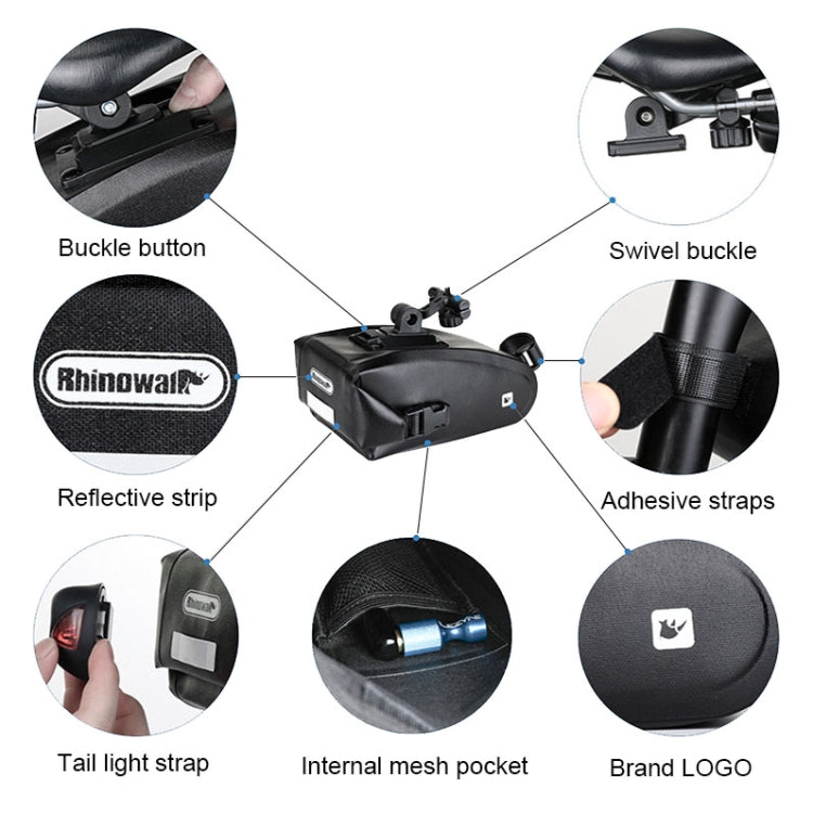 Rhinowalk X20516 1.2L Three-dimensional Tool-free Installation Waterproof Bicycle Tail Bag, X20516 1.2L