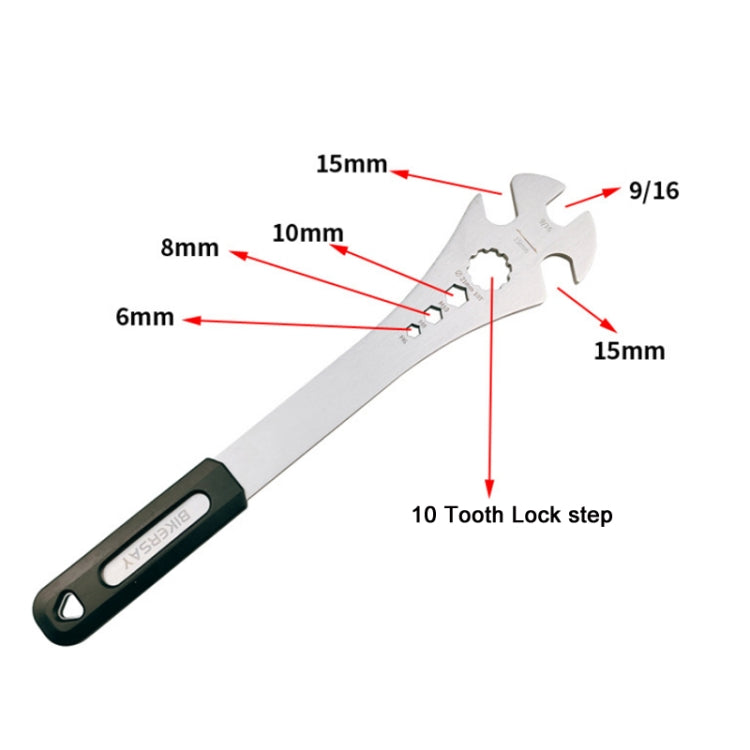 BIKERRSAY Multifunctional Extended Bicycle Pedal Wrench, BT034S