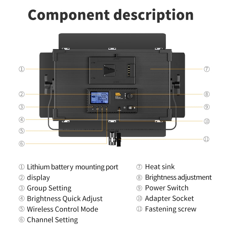 Pixel P45pro High Bright Dual Color Temperature Fill Light 120W Normal Bright Studio Camera Soft Light