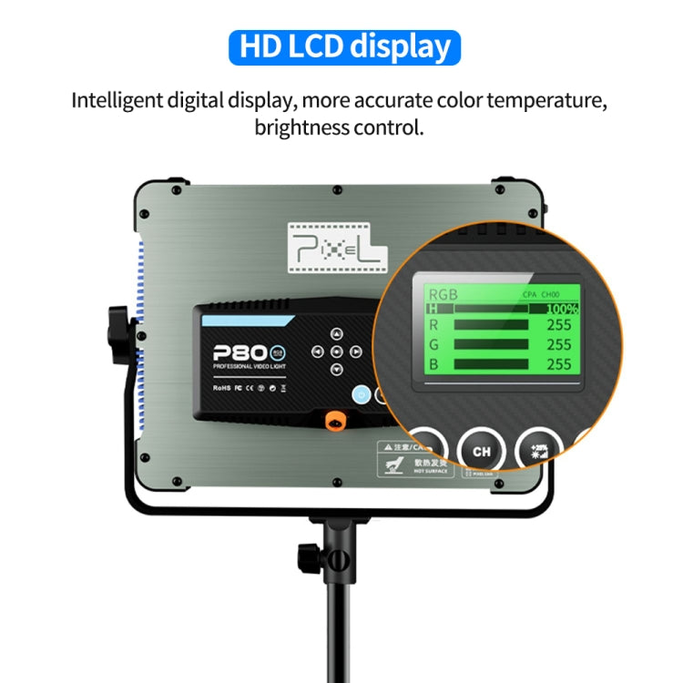 Pixel P80 60W 2600-10000K 542 LEDs Photography Fill Light Support Mobile APP Remote Control
