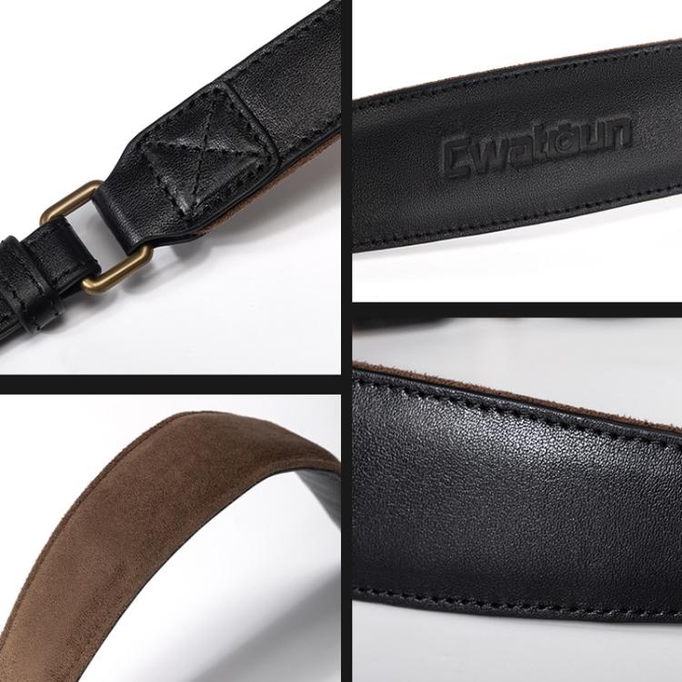Cwatcun D222 Medium Comfortable DSLR Camera Universal Shoulder Strap Leather Quick Release Strap